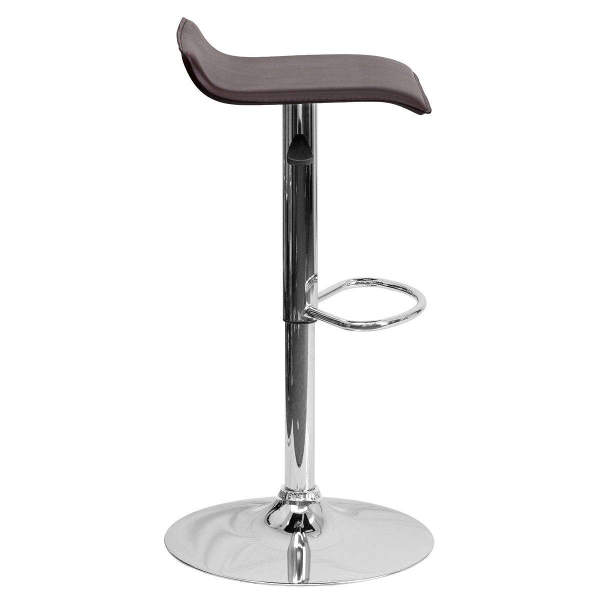Black Vinyl Adjustable Height Barstool with Chrome Base D32740