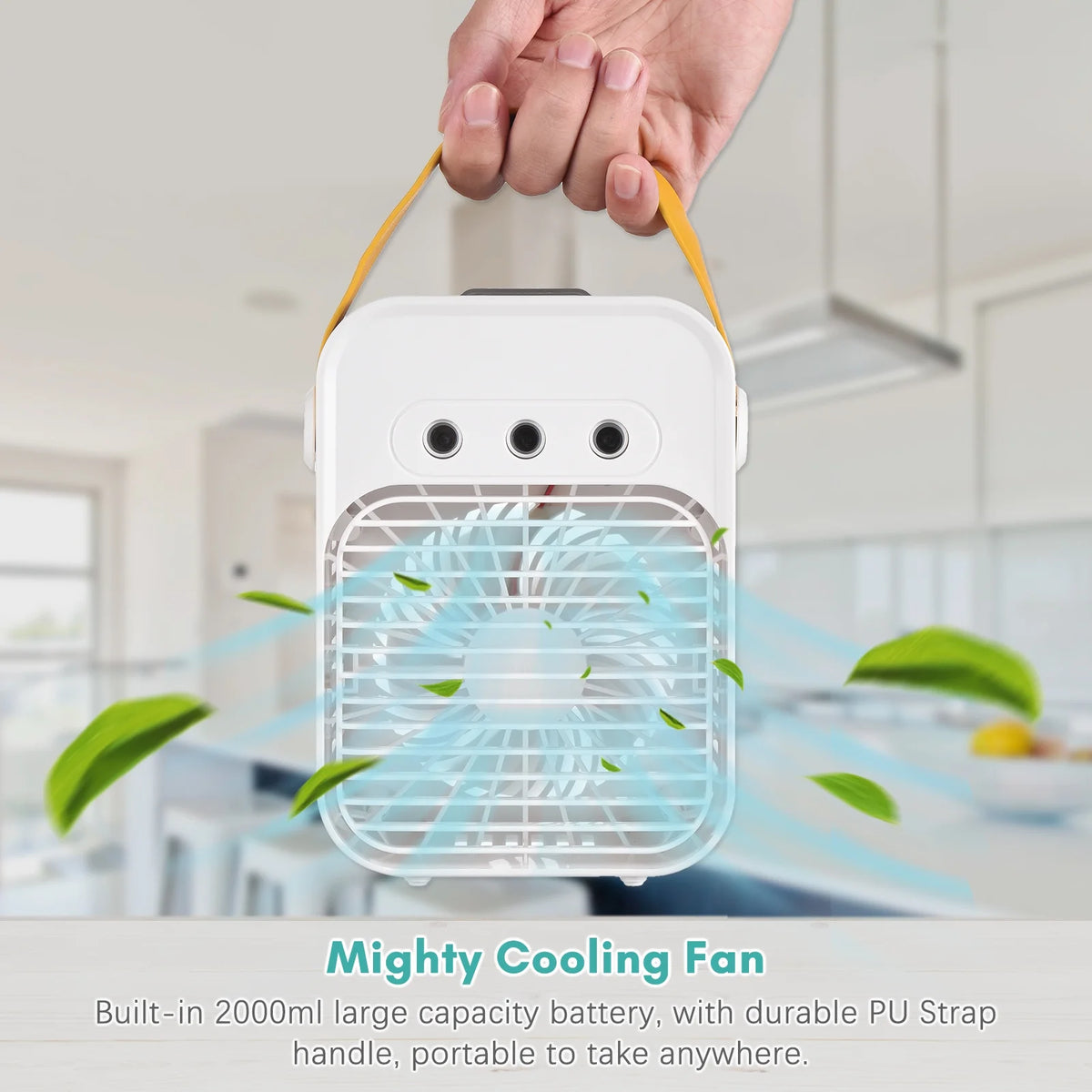 Portable Air Cooling Fan with LED Light 3 Wind Speeds J5657