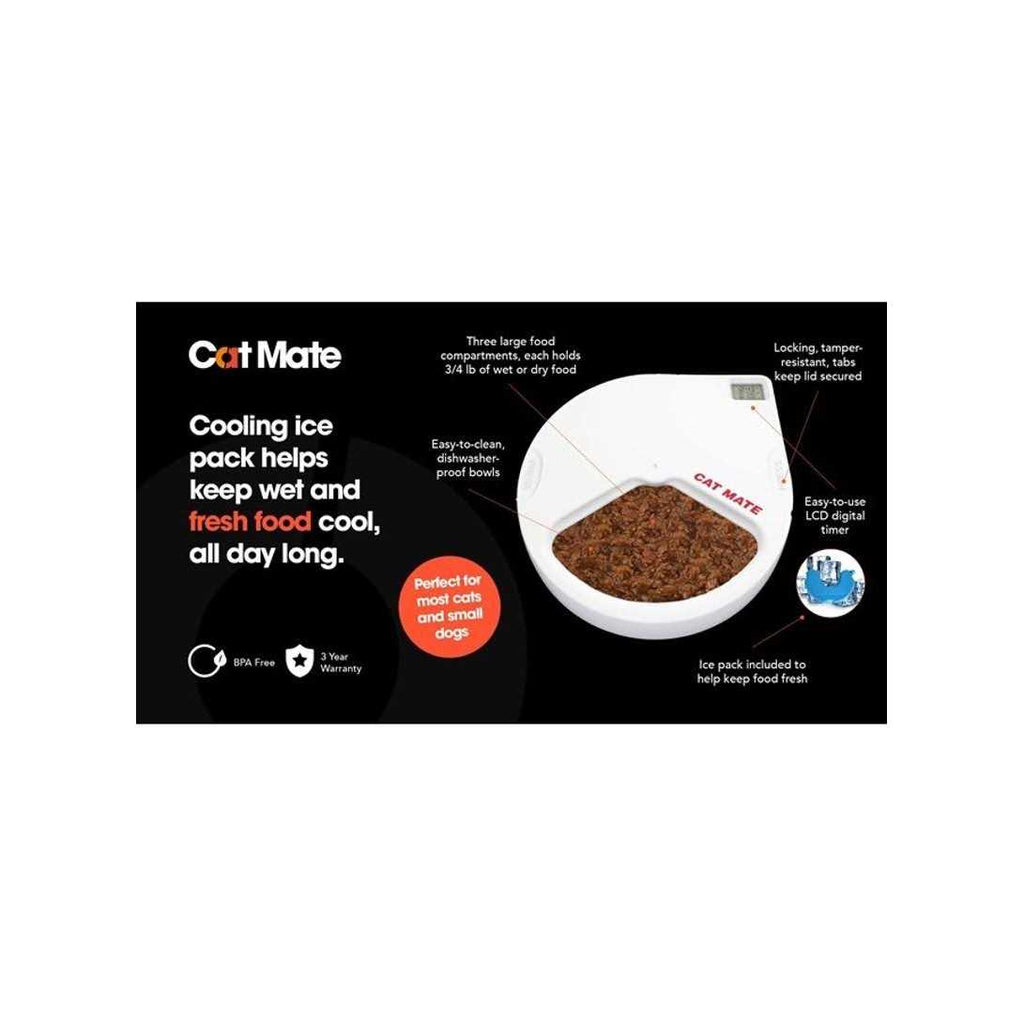 Five-meal Automatic Pet Feeder with Stainless Steel Bowl Inserts and Ice Packs N873