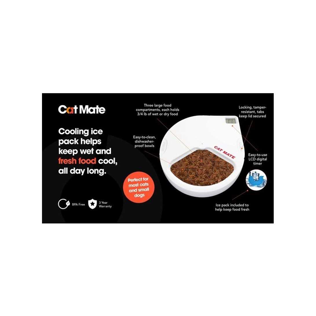 Five-meal Automatic Pet Feeder with Stainless Steel Bowl Inserts and Ice Packs N873