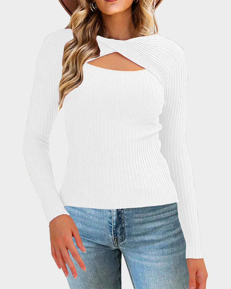 Cutout Knit Sweater N399575