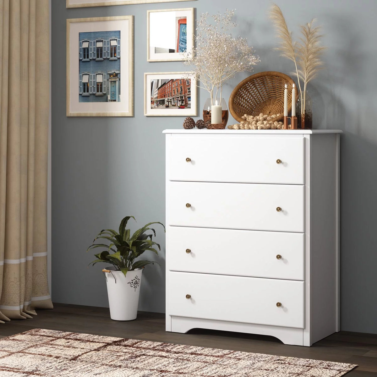 White 4 Drawer Dresser Chest P772655