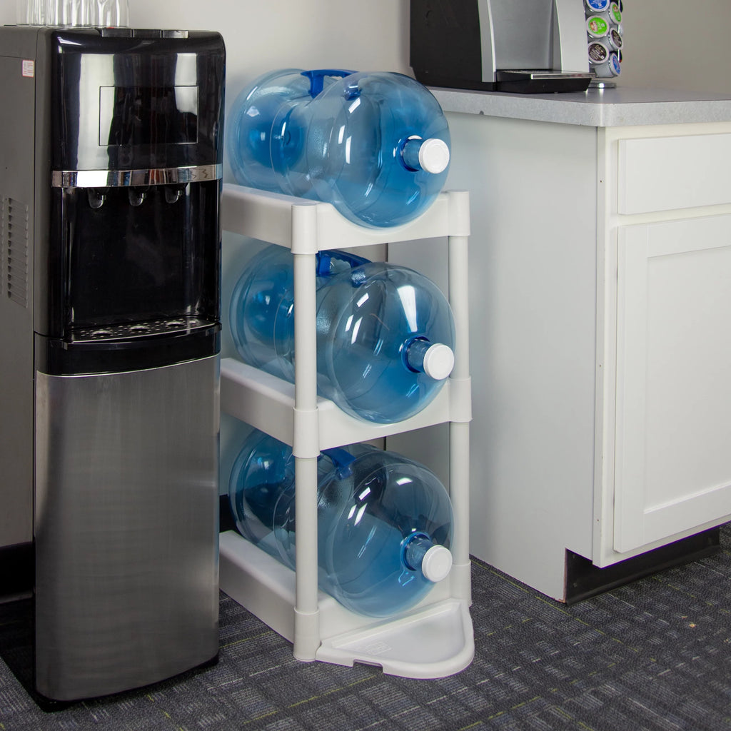 3-Tier White Plastic Storage System with Floor Protector P2988