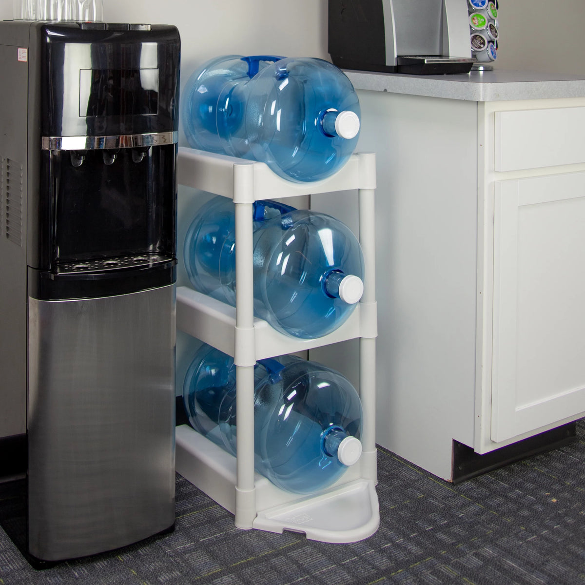 3-Tier White Plastic Storage System with Floor Protector P2988