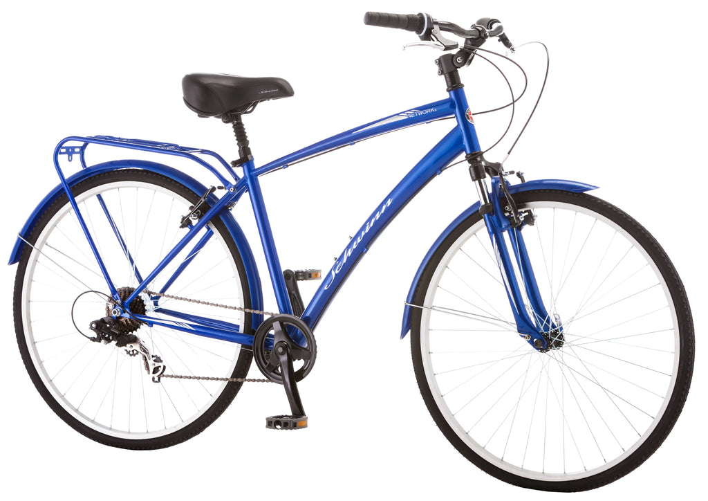 Blue 700C Men's Hybrid Bicycle Q695