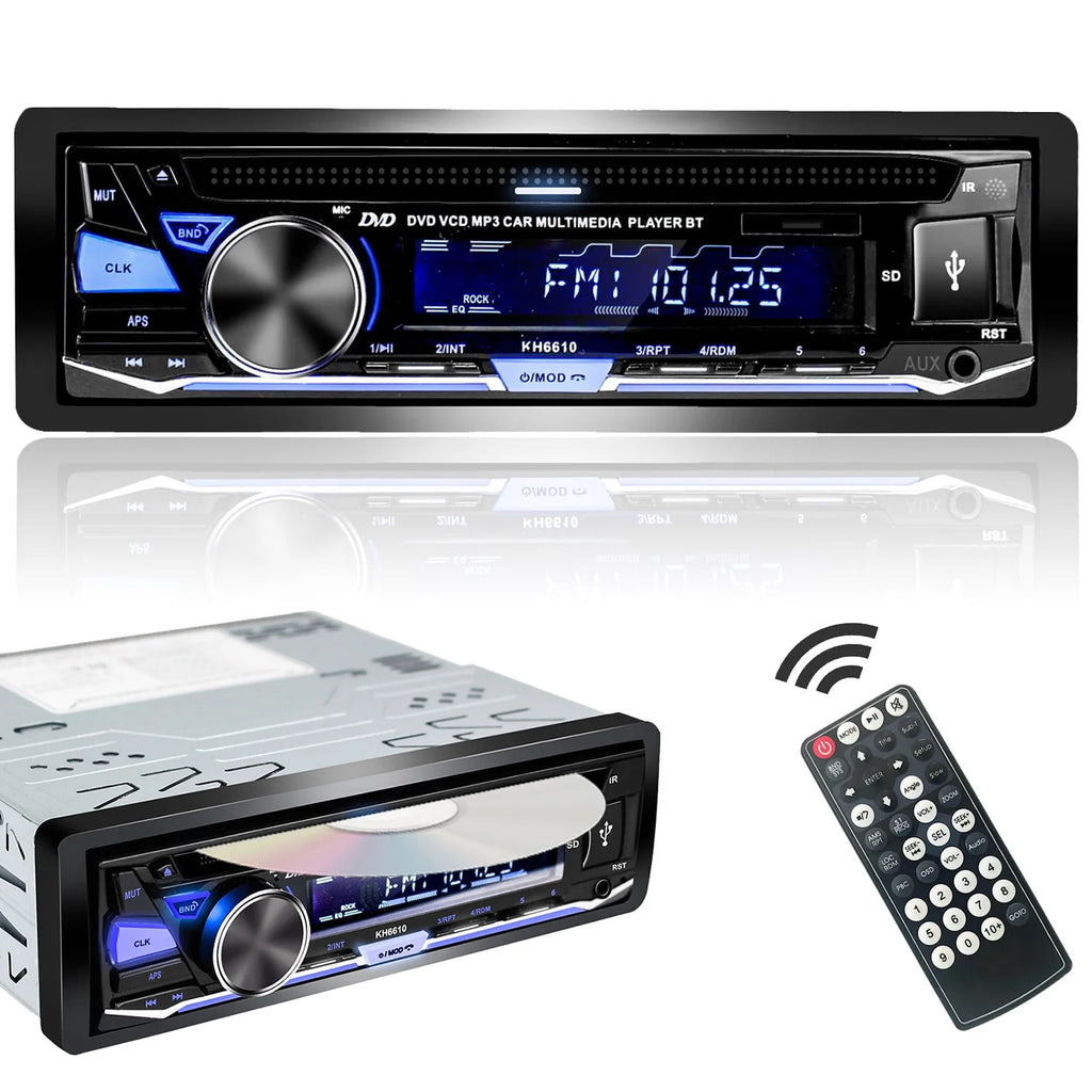 Single DIN Car Stereo with CD/DVD Player Bluetooth AM/FM Radio B4232