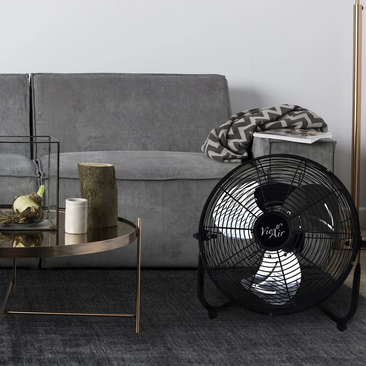 12 High Velocity All Metal Tilting 3 Speed Floor Fan Z136834