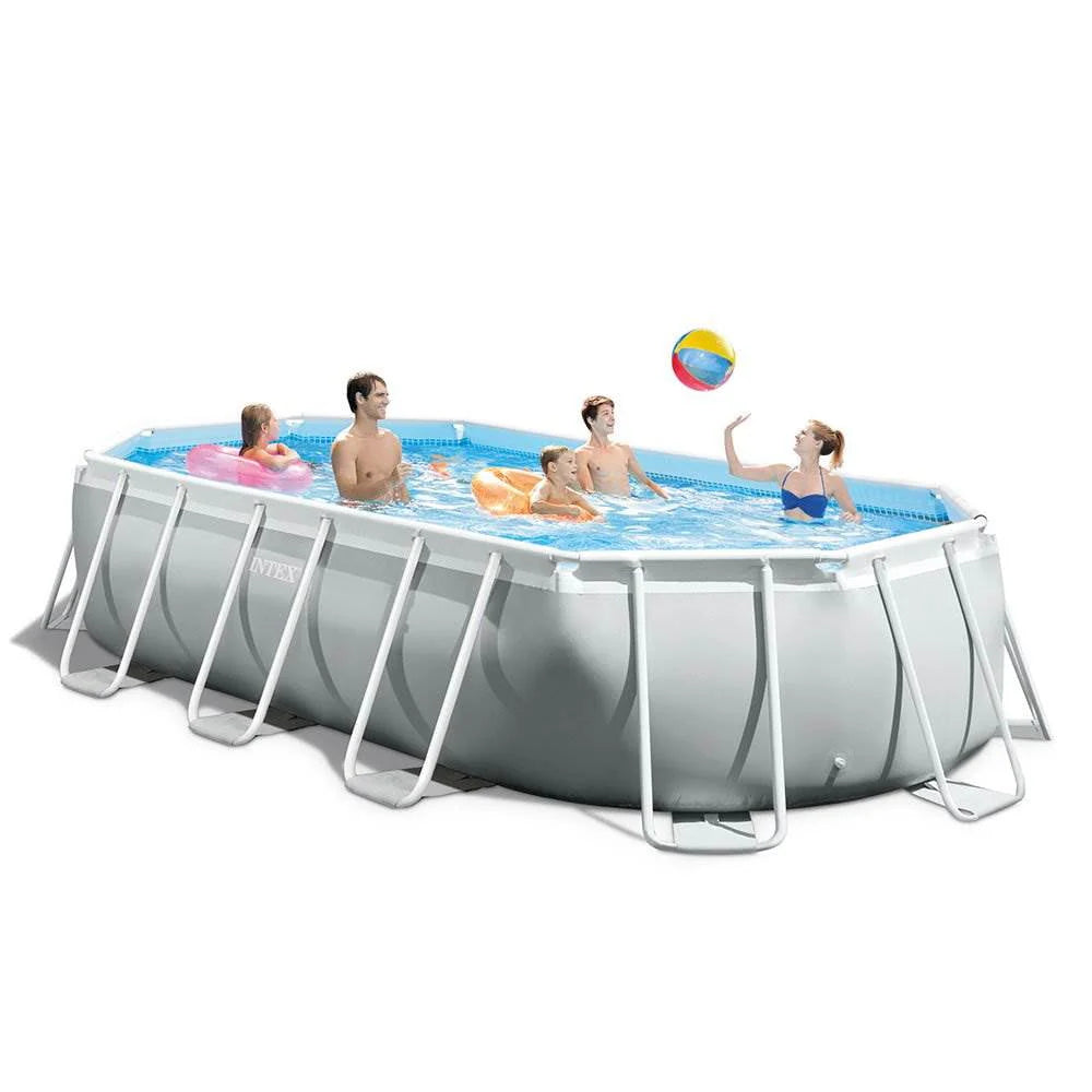 Oval Above Ground Swimming Pool Set with Canopy X91894