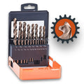21PCS HSS Cobalt Drill Bits Set 1/16 to 3/8 Three Flute Z1727
