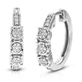 1/5 CTTW Lab Grown Diamond Hoop Earrings 925 Sterling Silver B933
