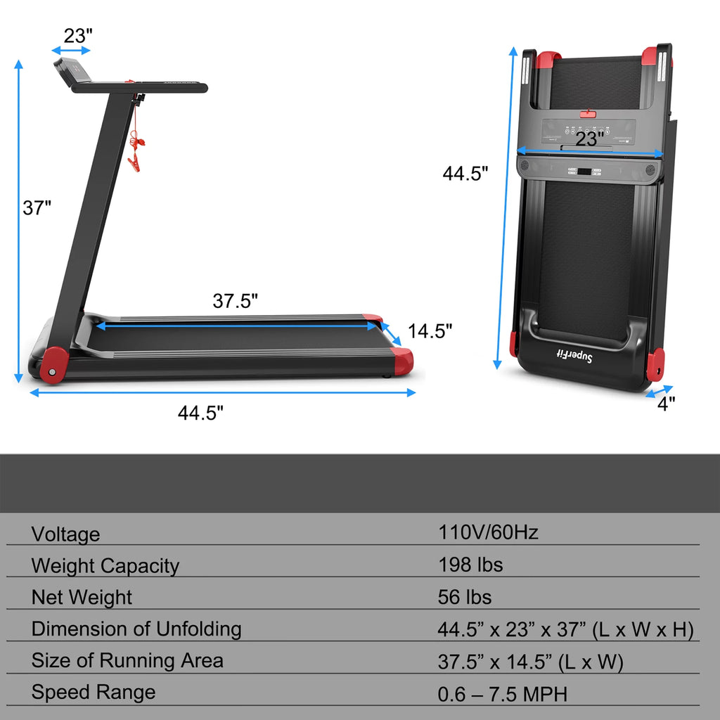 Electric Treadmill Compact Walking Running Machine I51479