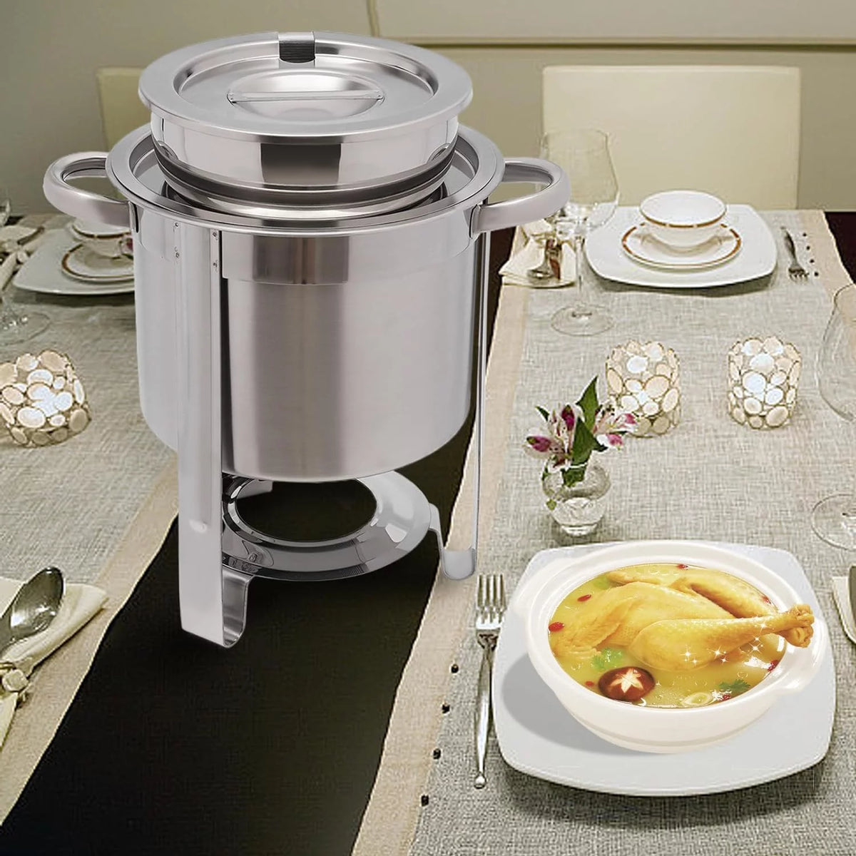 4.23-Quart Stainless Steel Soup Warmer with Lid U886