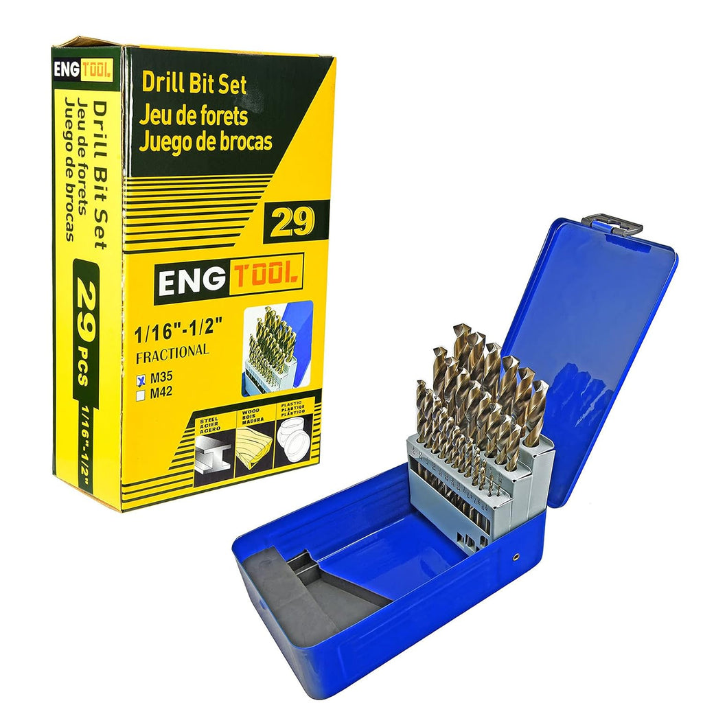 29 Piece Cobalt HSS M35 Twist Drill Bit Set B94303