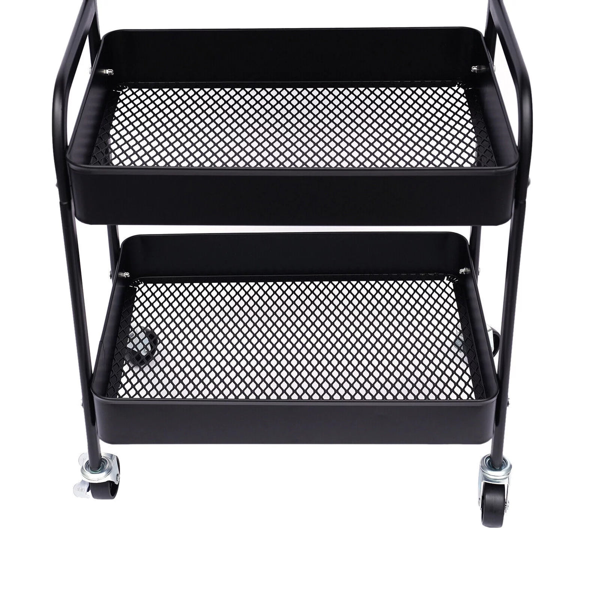 3 Tier Rolling Printer Cart with Wheel (Black+Brown) C6754