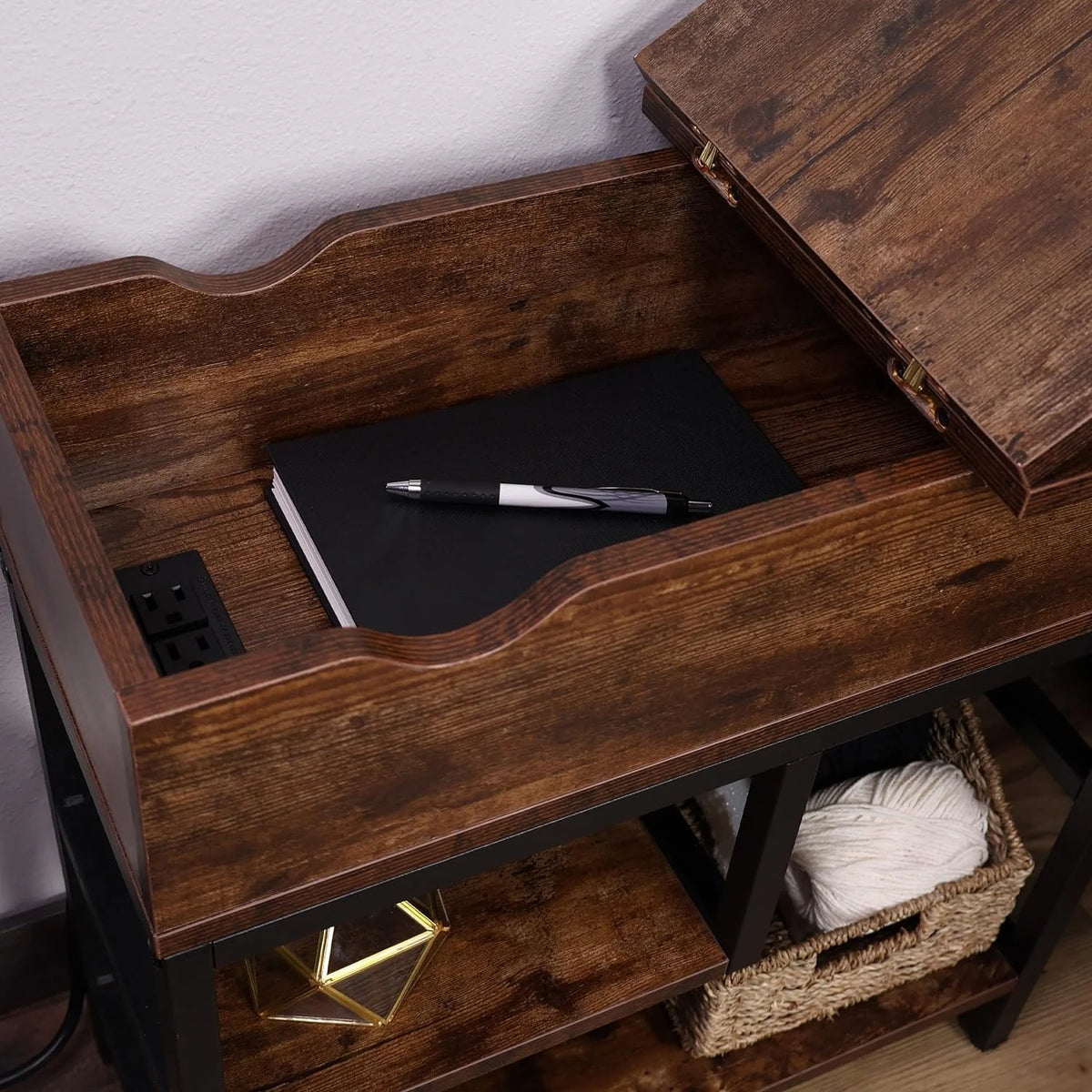 12 Inch Wide Narrow Charging End Table T961