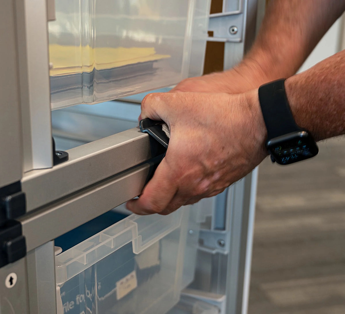 Modular Classroom Storage Cabinet with 12 Clear Bins V3549