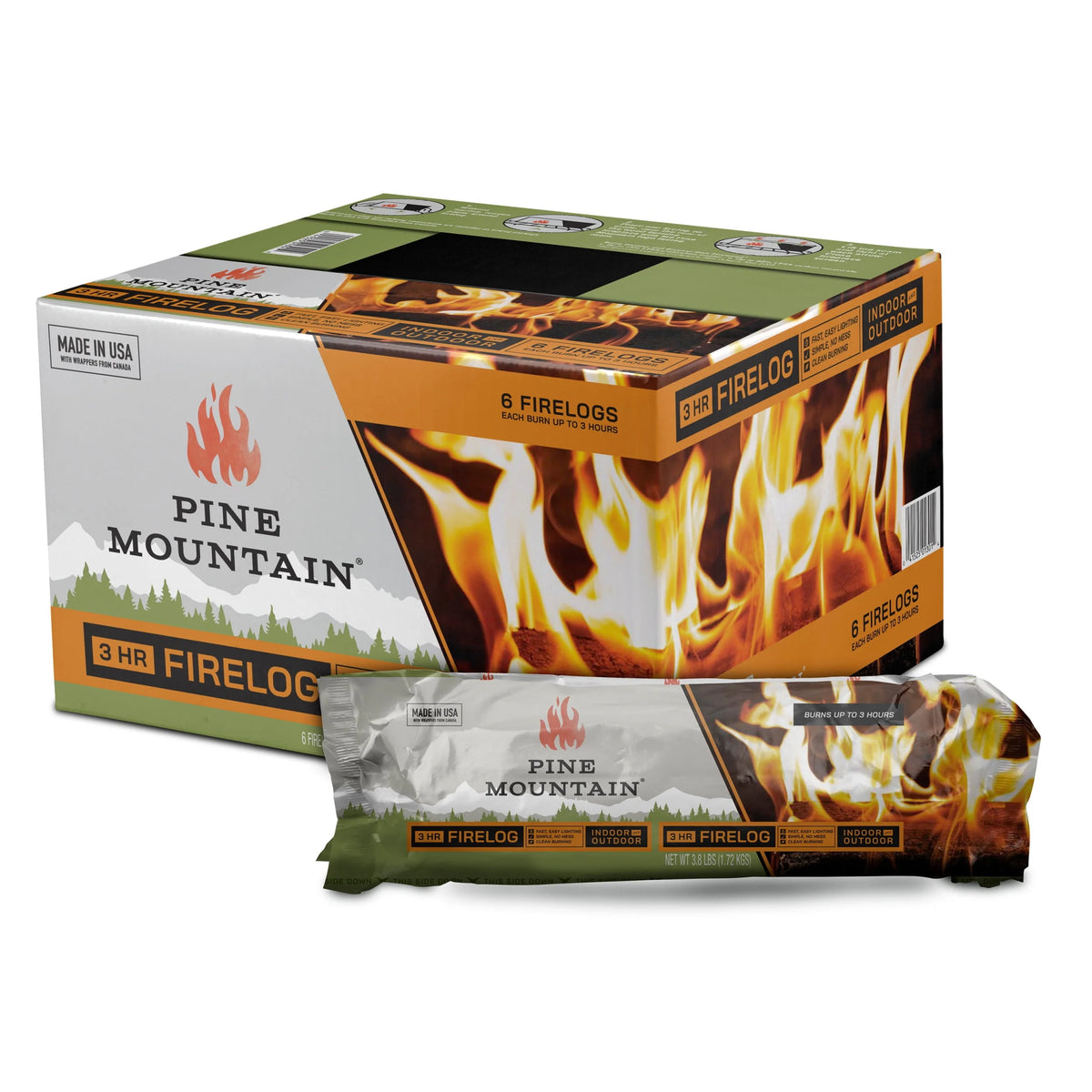 Long Burning Fire Log 6 Pack A3000