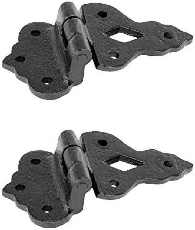 Black Wrought Iron Cabinet Hinge 3/8 In Offset Pack Of 2 U386