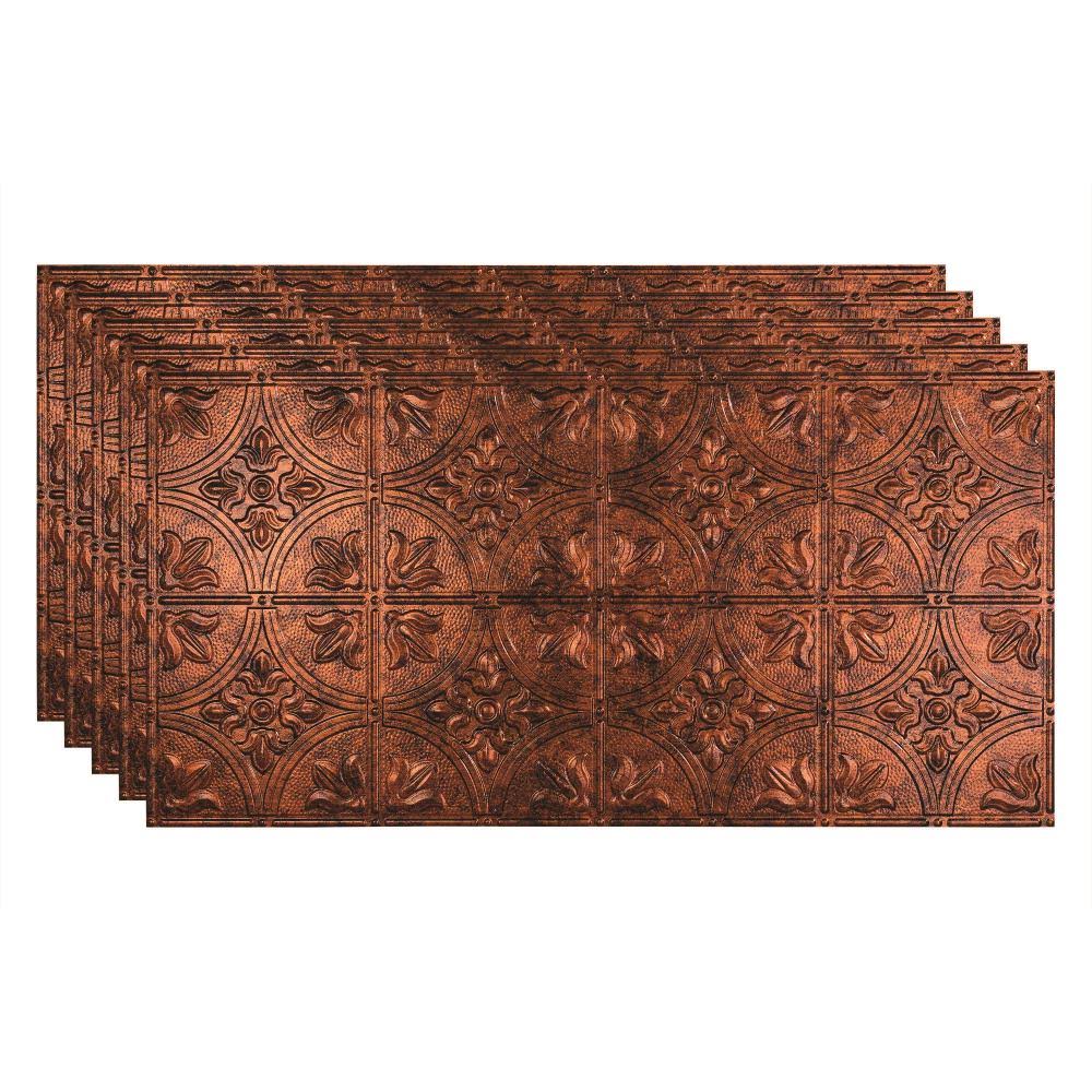 Moonstone Copper Decorative Vinyl Glue Up Ceiling Tile 5 Pack M96703