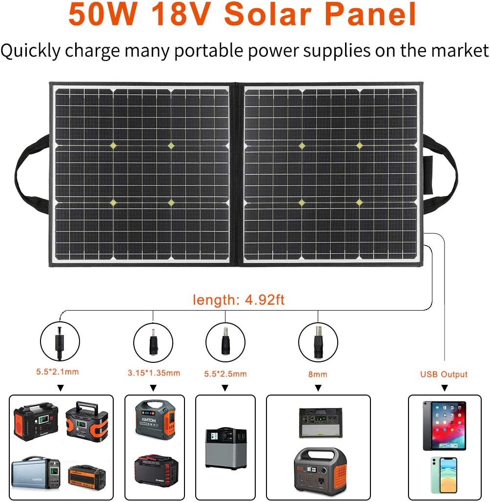 18V 18V Portable Foldable Solar Panel with USB DC Output E40499
