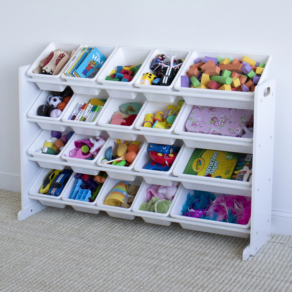 White Extra Large Toy Storage Organizer with 20 Storage Bins U5989