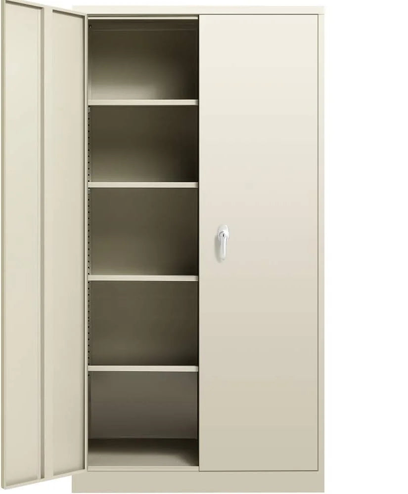 Black Metal Storage Cabinet with Locking Doors and Adjustable Shelves O92470