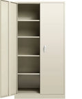 Black Metal Storage Cabinet with Locking Doors and Adjustable Shelves O92470