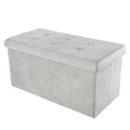 Gray Velvet Tufted Storage Ottoman P21344