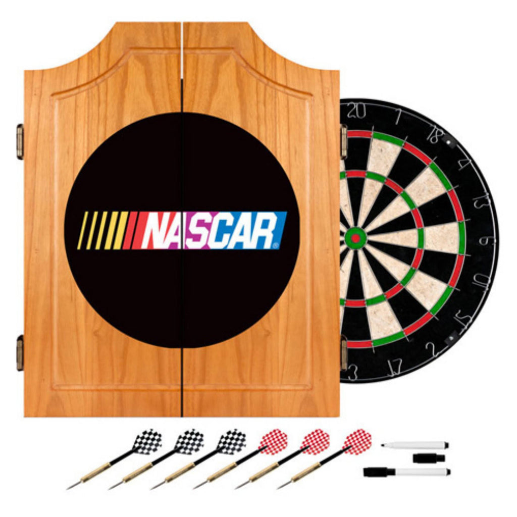 Beveled Wood Dart Cabinet Set P5647