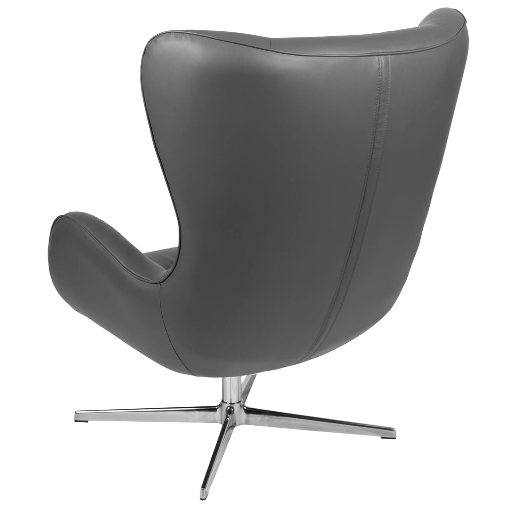 Gray LeatherSoft Swivel Wing Chair P31903