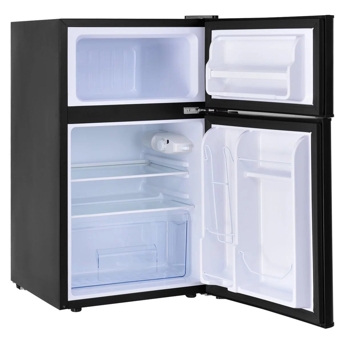 3.2 Cu Ft Two Door Mini Fridge with Freezer, Black E721249
