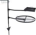 Dual Campfire Steel Cooking Grill Grate Swivel System with Stand V586