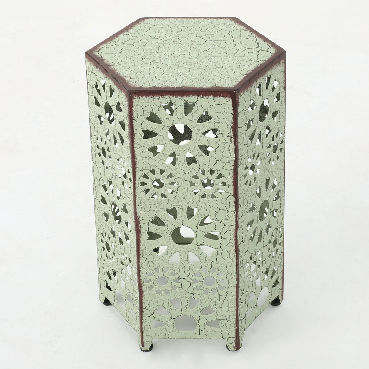12 Inch and 14 Inch Iron Side Table Set I2014