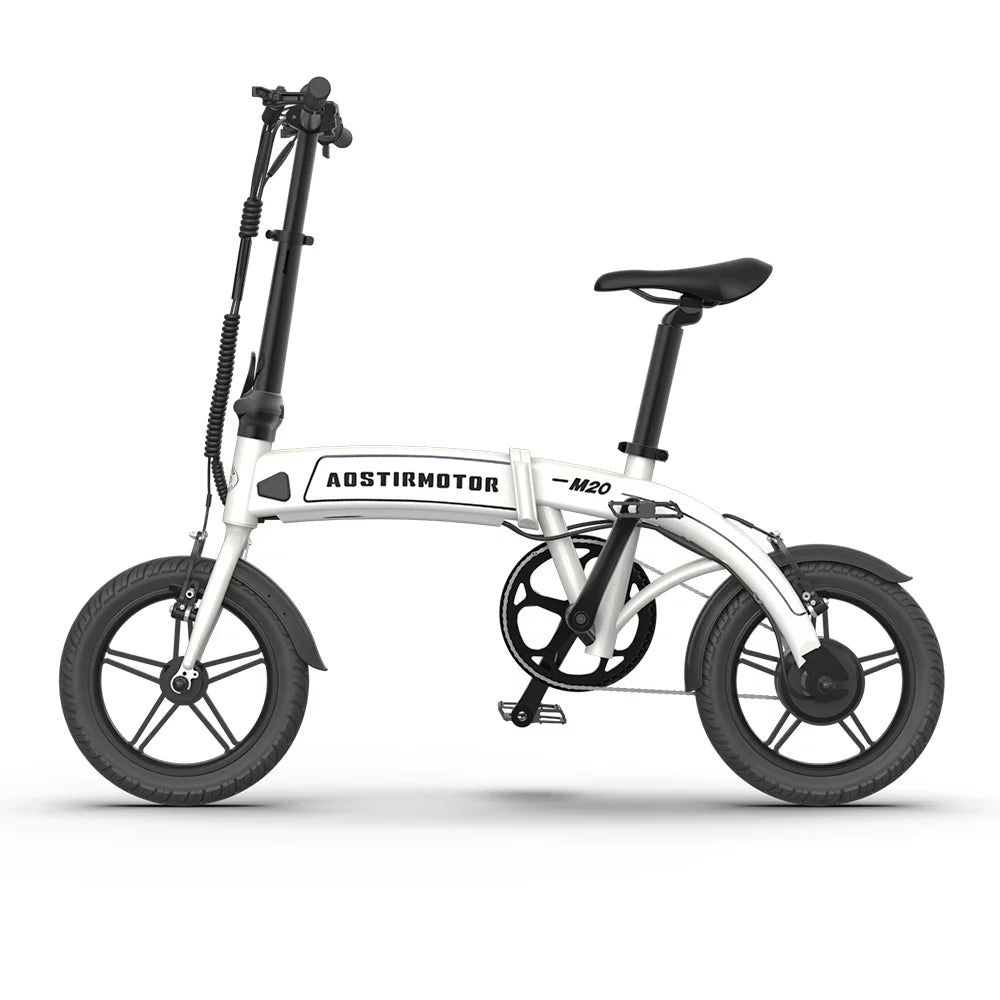 14 Electric Bike, 350W 7.5Ah/36V Lightweight Folding Electric Bicycles (White) V7425