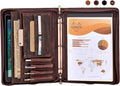 Dark Brown Genuine Leather Padfolio Binder with YKK Zipper G92018