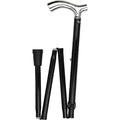 Chrome Plated Folding Adjustable Black Aluminum Walking Cane Y783668