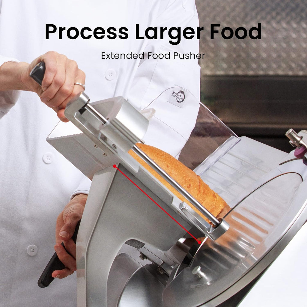 Electric Meat Slicer with 8 Carbon Steel Blade, 0.5mm to 15mm Adjustable Slicing Thickness E10354