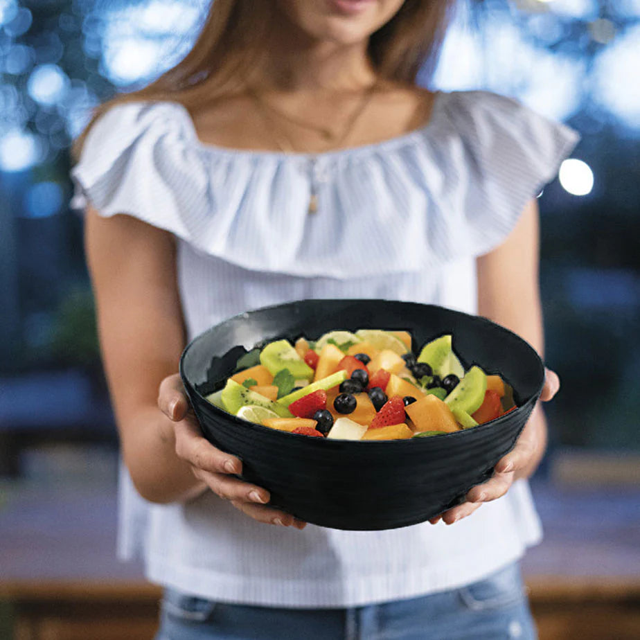 L Bowl With Lid Black B13409