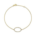 Oval Shape Adjustable Bracelet 14K Yellow Gold 0.09ct G9174