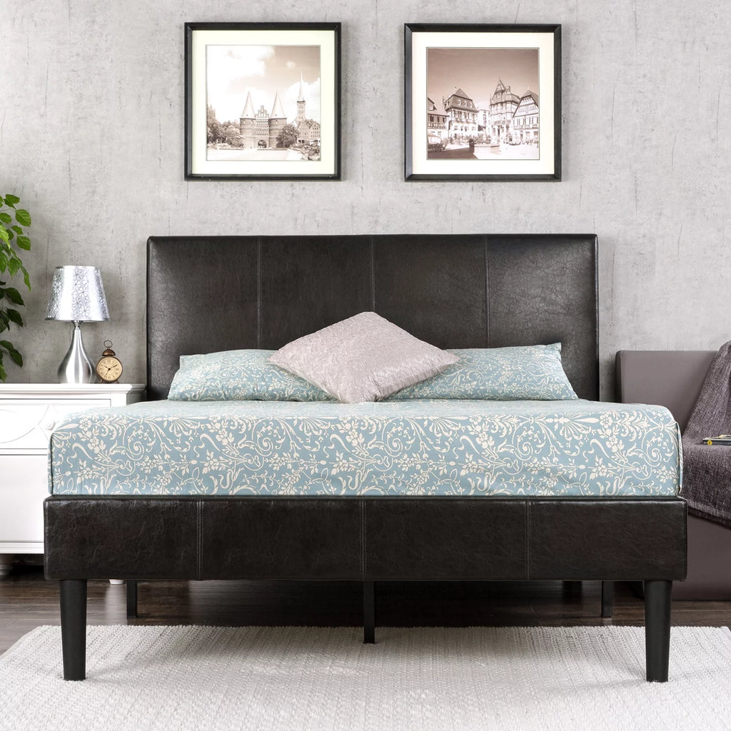 47 Faux Leather Platform Bed Frame J44290
