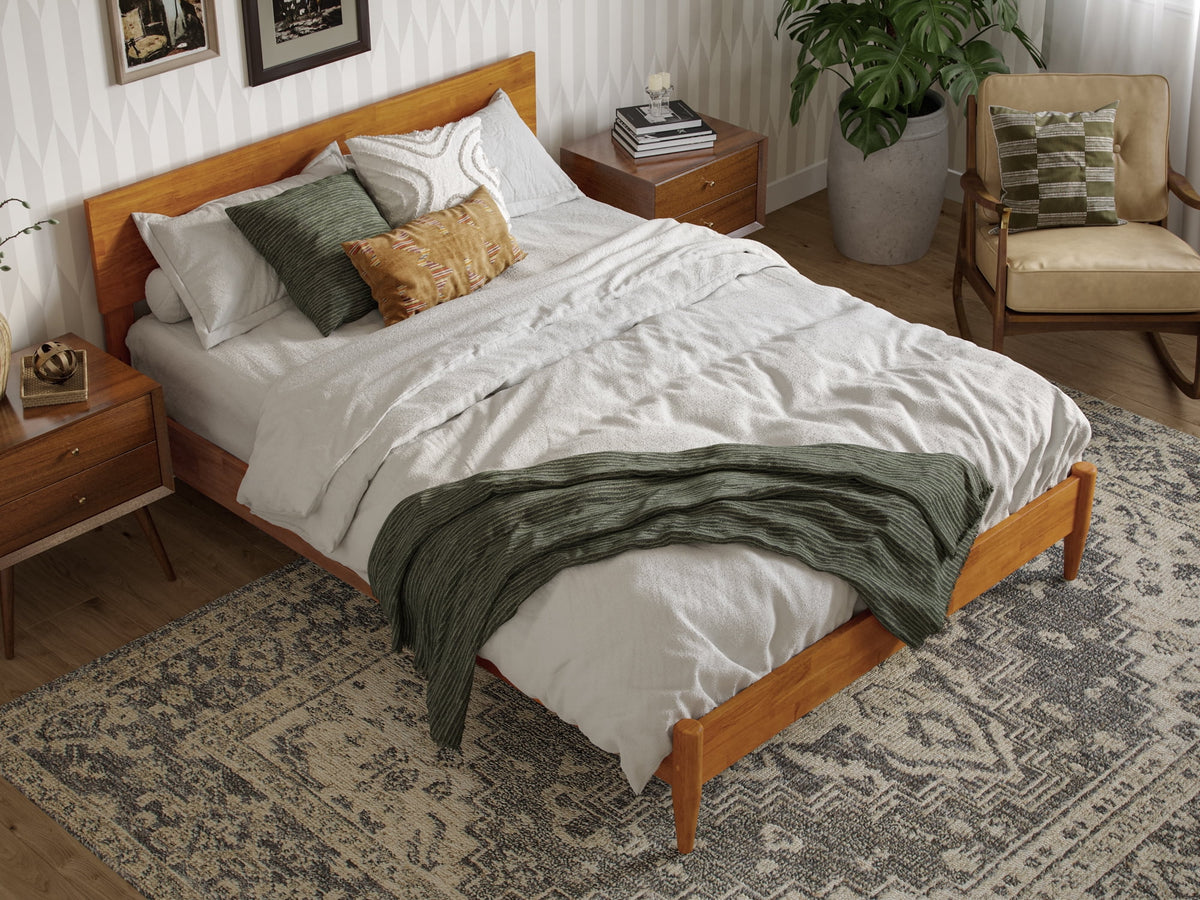 Solid Wood Low Profile Platform Bed B1113