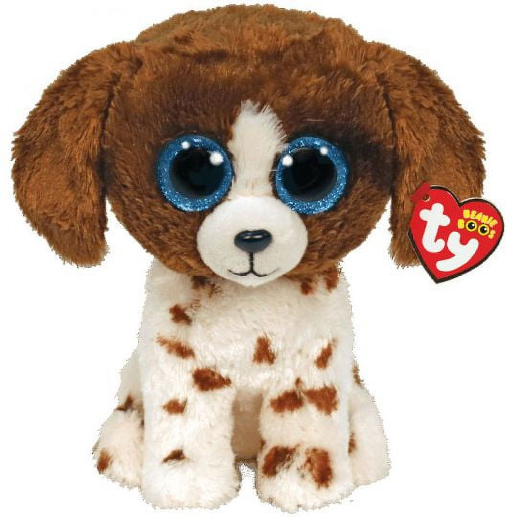 White & Brown Spotted Dog Plush (Glitter Eyes) 9 inch X9854
