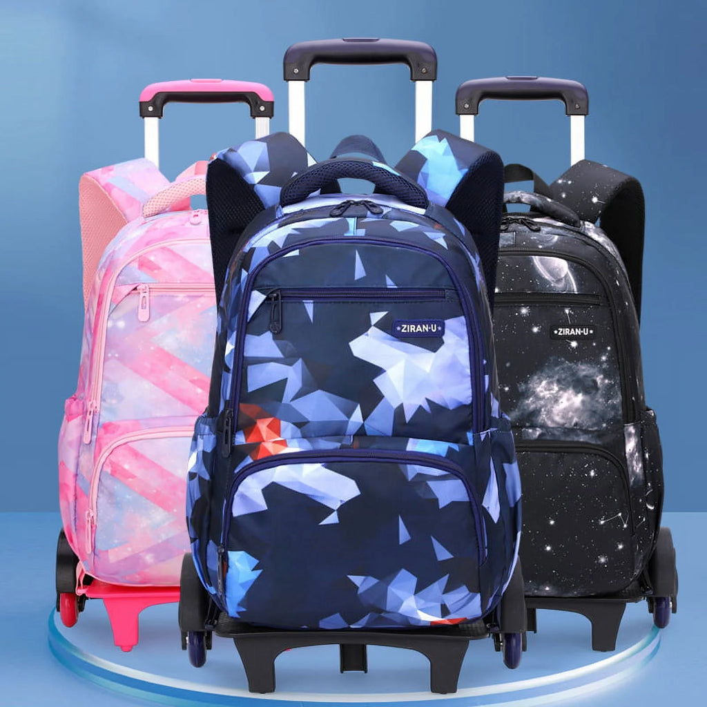 Pink Rolling Wheeled School Backpack C8430