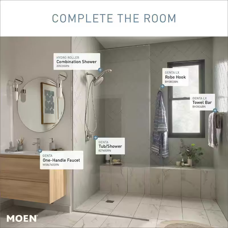 Single-Handle 1-Spray Tub and Shower Faucet Brushed Nickel X6073