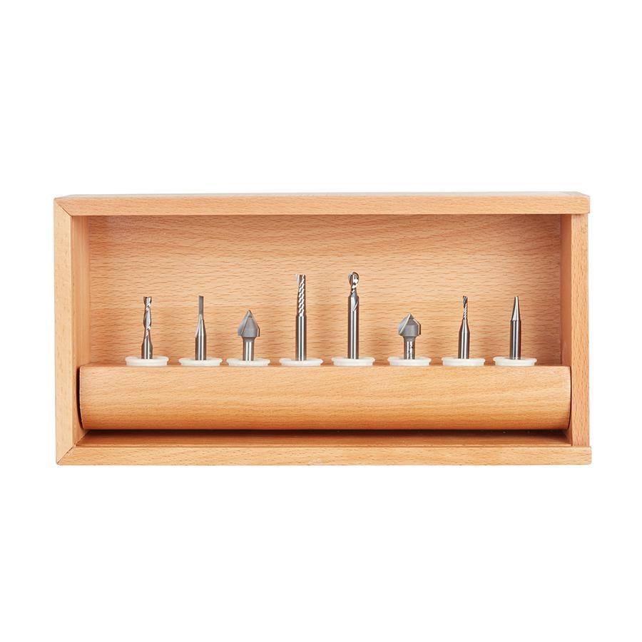 8-Pc CNC Router Bit Collection 1/4x22 Q775
