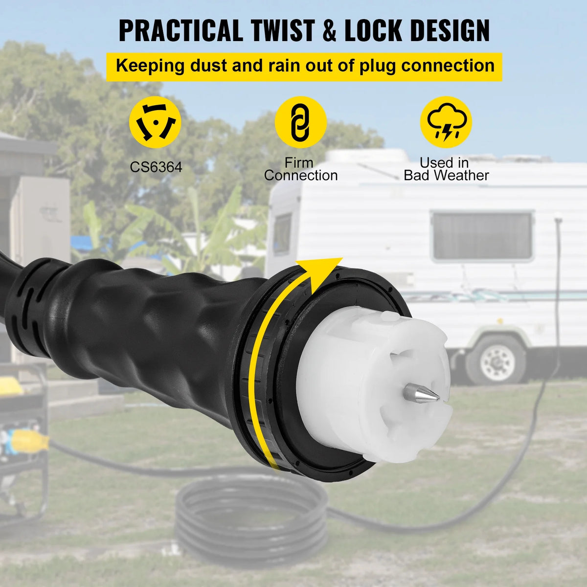 25FT Generator Power Cord 50-Amp 125/250-volt 14-50P to CS6364 Locking Connector T376