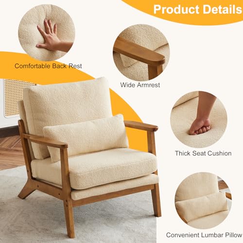 Brown Accent Chair with Lumbar Pillow K26911