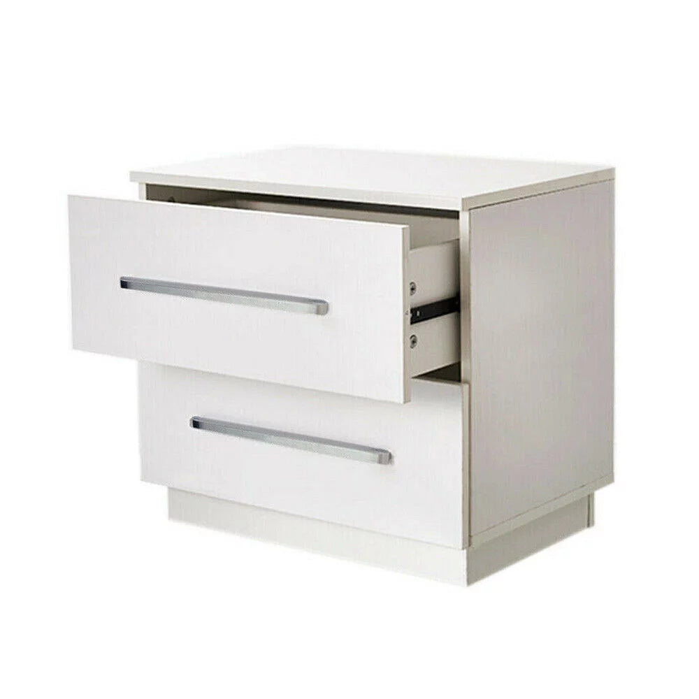 Modern High Gloss 2 Drawer Nightstand X848