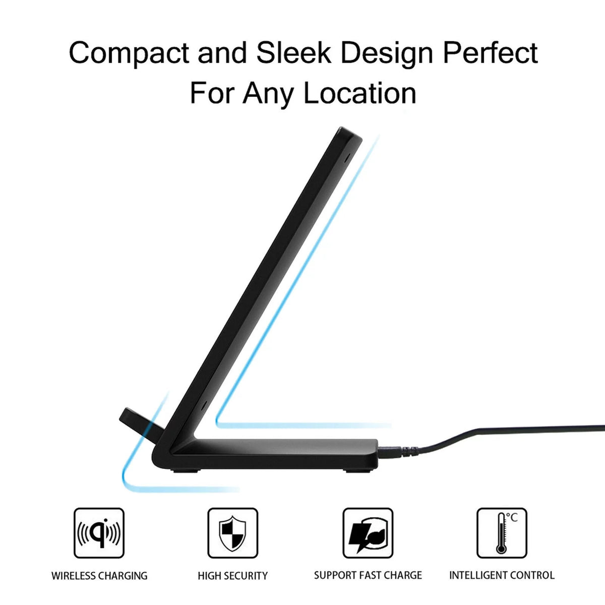 10W Fast Wireless Charger Stand Detachable 2-Coils Charging Pad I711860