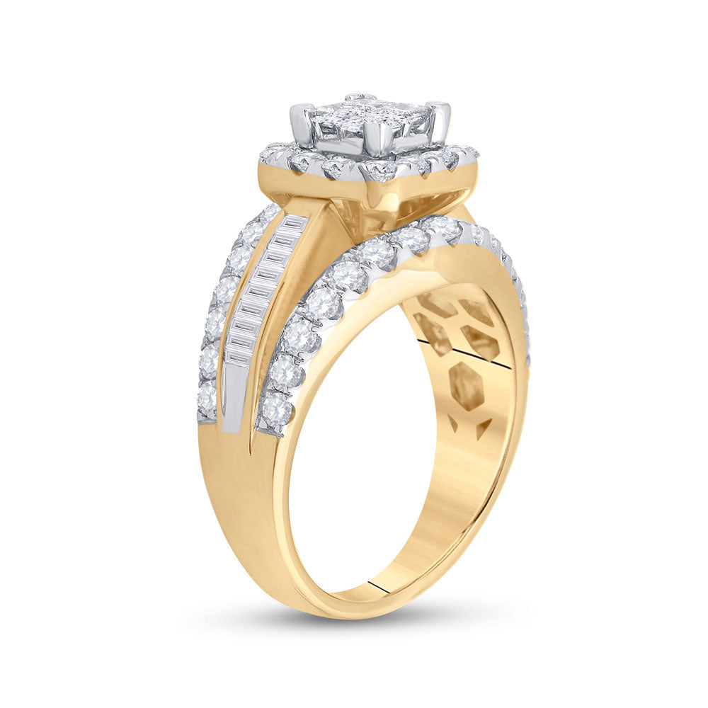 14kt Yellow Gold Princess Diamond Cluster Ring Size 6 U42946